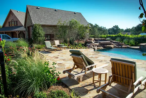 Poolside landscaping