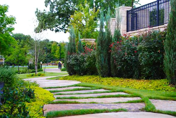 Path of large flagstone slabs