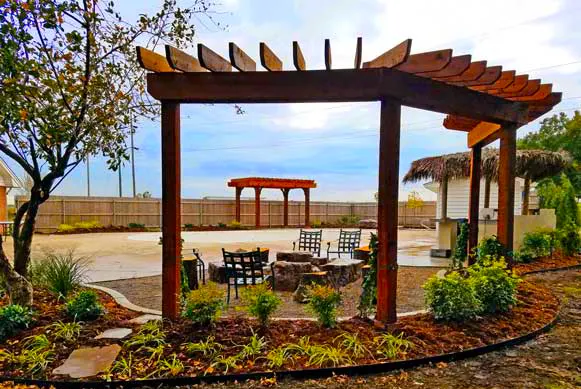 Landscape with pergola